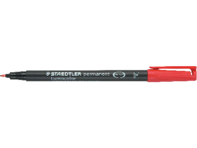 STAEDTLER - Rotulador PERMANENTE RETROPROYECCION PUNTA SUPER FINA 0.4 MM ROJO (Ref.313-2)