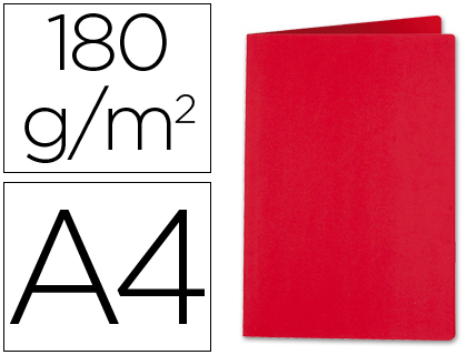 LIDERPAPEL - SUBCARPETA A4 ROJO INTENSO 185G/M2 (Ref.SC18)