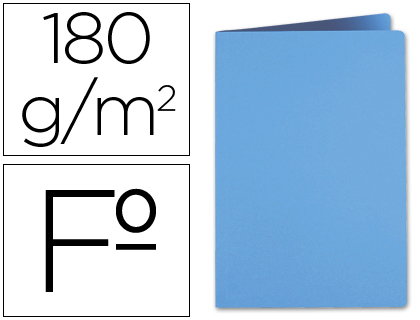 LIDERPAPEL - SUBCARPETA FOLIO CELESTE INTENSO 185G/M2 (Ref.SC04)