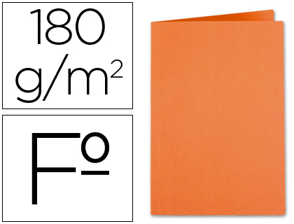 LIDERPAPEL - SUBCARPETA FOLIO NARANJA INTENSO 185G/M2 (Ref.SC06)