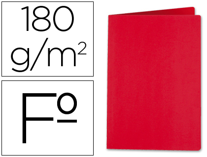 LIDERPAPEL - SUBCARPETA FOLIO ROJO INTENSO 185G/M2 (Ref.SC08)