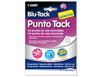 BOSTIK - SUJETACOSA MASILLA BLU TACK PUNTO TACK 64 PUNTOS DE COLA (Ref.1763/1693)