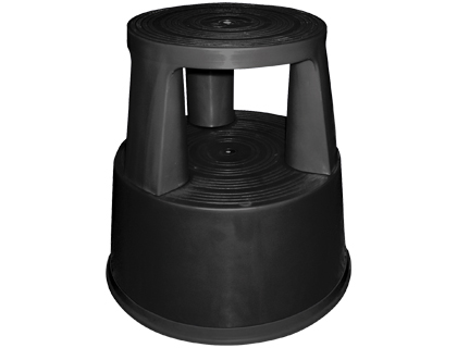 Q-CONNECT - TABURETE RUEDAS RETRACTILES TRES RUEDAS -DOS NIVELES NEGRO (Ref.KF00633)