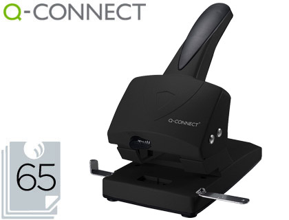 Q-CONNECT - TALADRADOR NEGRO -ABERTURA 6,5 MM -CAPACIDAD 65 HOJAS (Ref.KF01237)