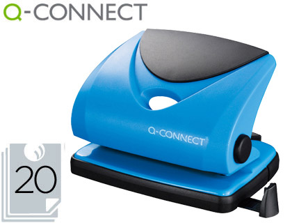 Q-CONNECT - TALADRADOR AZUL -ABERTURA 2 MM -CAPACIDAD 20 HOJAS (Ref.KF02155)