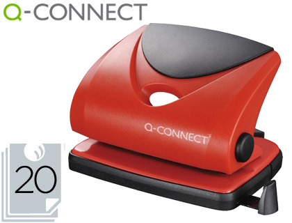 Q-CONNECT - TALADRADOR ROJO -ABERTURA 2 MM -CAPACIDAD 20 HOJAS (Ref.KF02156)