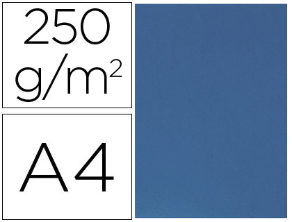 Q-CONNECT - TAPA DE ENCUADERNACION Cartón DIN A4 AZUL SIMIL PIEL 250 GR CAJA DE 100 UNIDADES (Ref.KF00500)