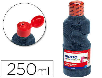 GIOTTO - TEMPERA ESCOLAR PURPURINA GLITTER 250 ML AZUL OSCURO (Ref.531208)