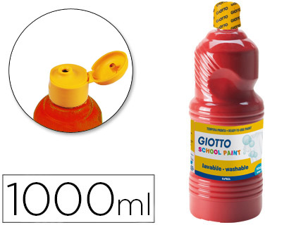 GIOTTO - TEMPERA LIQUIDA ESCOLAR LAVABLE 1000 ML ROJO ESCARLATA (Ref.535508)