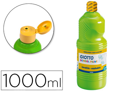 GIOTTO - TEMPERA LIQUIDA ESCOLAR LAVABLE 1000 ML VERDE CINABRIO (Ref.535511)