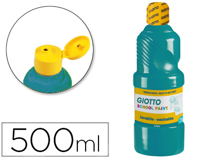 GIOTTO - TEMPERA LIQUIDA ESCOLAR LAVABLE 500 ML AZUL TURQUESA (Ref.535318)