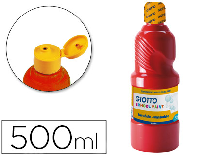 GIOTTO - TEMPERA LIQUIDA ESCOLAR LAVABLE 500 ML BERMELLON (Ref.535307)
