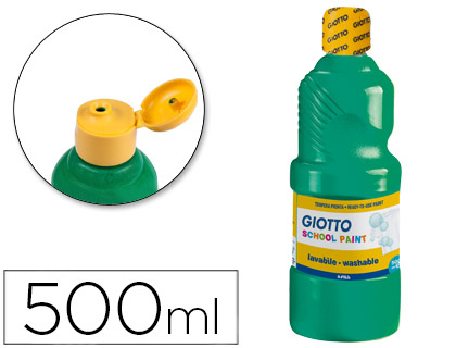 GIOTTO - TEMPERA LIQUIDA ESCOLAR LAVABLE 500 ML VERDE ESMERALDA (Ref.535313)