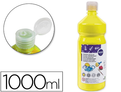 LIDERPAPEL - TEMPERA LIQUIDA ESCOLAR 1000 ML AMARILLO (Ref.TP24)