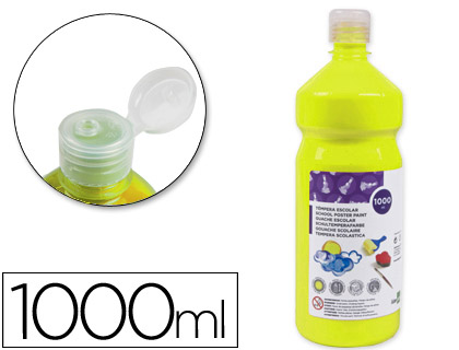 LIDERPAPEL - TEMPERA LIQUIDA ESCOLAR 1000 ML AMARILLO LIMON (Ref.TP23)