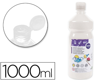 LIDERPAPEL - TEMPERA LIQUIDA ESCOLAR 1000 ML BLANCO (Ref.TP22)