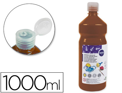 LIDERPAPEL - TEMPERA LIQUIDA ESCOLAR 1000 ML MARRON (Ref.TP38)