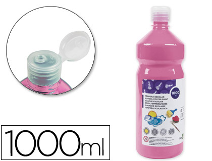 LIDERPAPEL - TEMPERA LIQUIDA ESCOLAR 1000 ML ROSA (Ref.TP28)