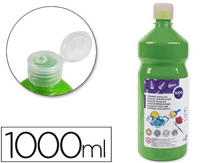 LIDERPAPEL - TEMPERA LIQUIDA ESCOLAR 1000 ML VERDE (Ref.TP36)