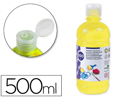 LIDERPAPEL - TEMPERA LIQUIDA ESCOLAR 500 ML AMARILLO (Ref.TP04)