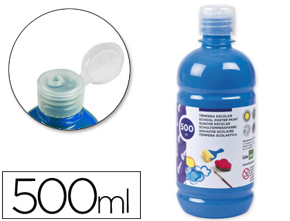 LIDERPAPEL - TEMPERA LIQUIDA ESCOLAR 500 ML AZUL (Ref.TP14)