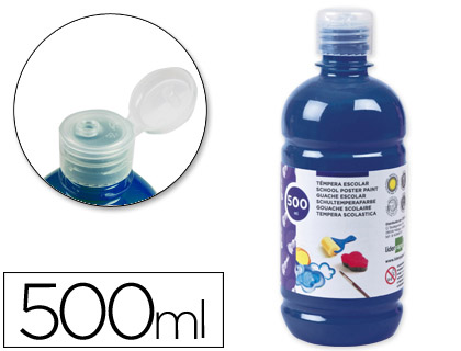LIDERPAPEL - TEMPERA LIQUIDA ESCOLAR 500 ML AZUL MARINO (Ref.TP13)