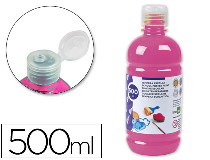 LIDERPAPEL - TEMPERA LIQUIDA ESCOLAR 500 ML FUCSIA (Ref.TP07)