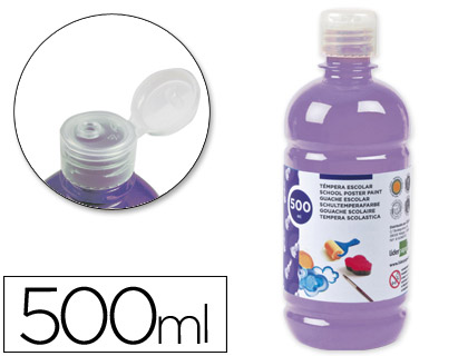 LIDERPAPEL - TEMPERA LIQUIDA ESCOLAR 500 ML LILA (Ref.TP12)