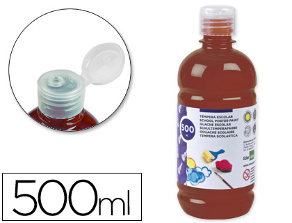 LIDERPAPEL - TEMPERA LIQUIDA ESCOLAR 500 ML MARRON (Ref.TP18)