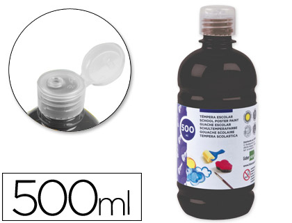 LIDERPAPEL - TEMPERA LIQUIDA ESCOLAR 500 ML NEGRO (Ref.TP19)