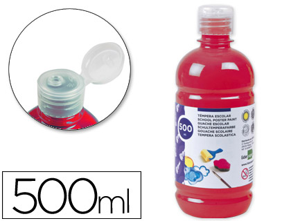 LIDERPAPEL - TEMPERA LIQUIDA ESCOLAR 500 ML ROJO ESCARLATA (Ref.TP10)
