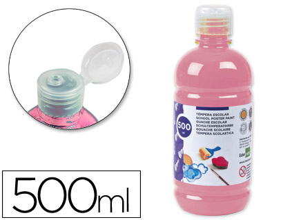 LIDERPAPEL - TEMPERA LIQUIDA ESCOLAR 500 ML ROSA (Ref.TP08)