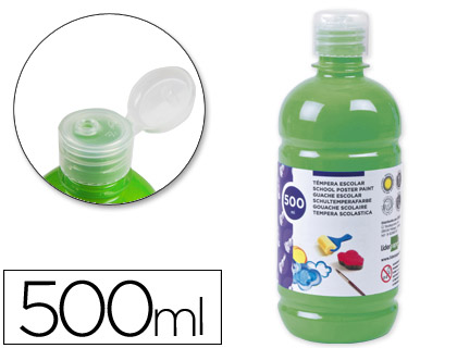 LIDERPAPEL - TEMPERA LIQUIDA ESCOLAR 500 ML VERDE (Ref.TP16)