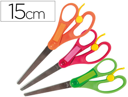 LIDERPAPEL - TIJERA ESCOLAR 15 CM CON RESORTE PARA FACILITAR EL CORTE UNIDAD (Ref.TI08)