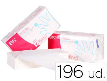 TOALLA DE PAPEL MANO ENGARZADA ECOLOGICA 20X23 CM 2 CAPAS PAQUETE CON 196 UNIDADES (Ref.J281700)
