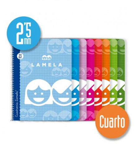 LAMELA - Cuaderno cubierta básica 40 hojas 4º Cuadr.2,5 Cuadr.2,5 0 (Ref.7002)