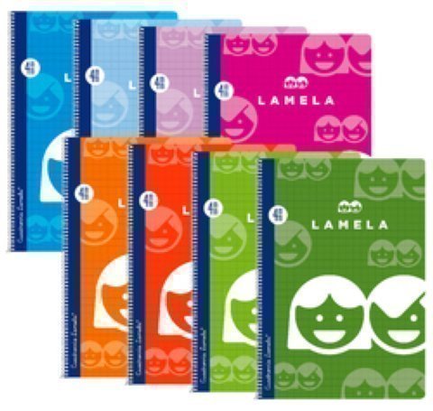 LAMELA - Cuaderno cubierta básica 80 Hojas Folio Cuadr. 4 cuadrícula 4 (Ref.07F004)