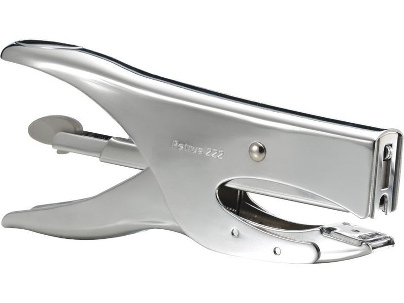 PETRUS - Grapadora de Tenazas 222 40 Hojas Cromada 100 Grapas (Ref.44733)
