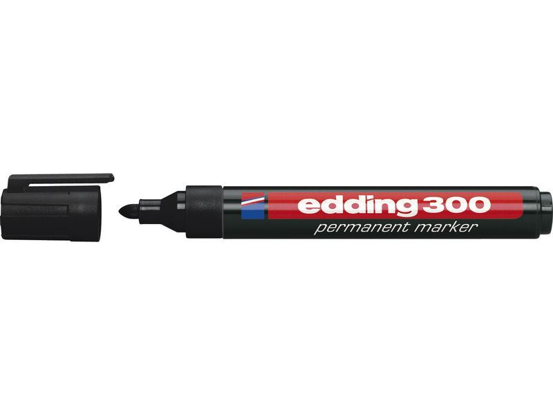 EDDING - 300 MARCADOR PERMANENTE PUNTA CONICA TRAZO 1.5-3 MM NEGRO (Ref.300-01)