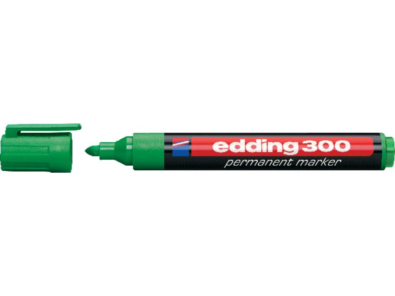 EDDING - 300 MARCADOR PERMANENTE PUNTA CONICA TRAZO 1.5-3 MM VERDE 300-04 (Ref.300-4)