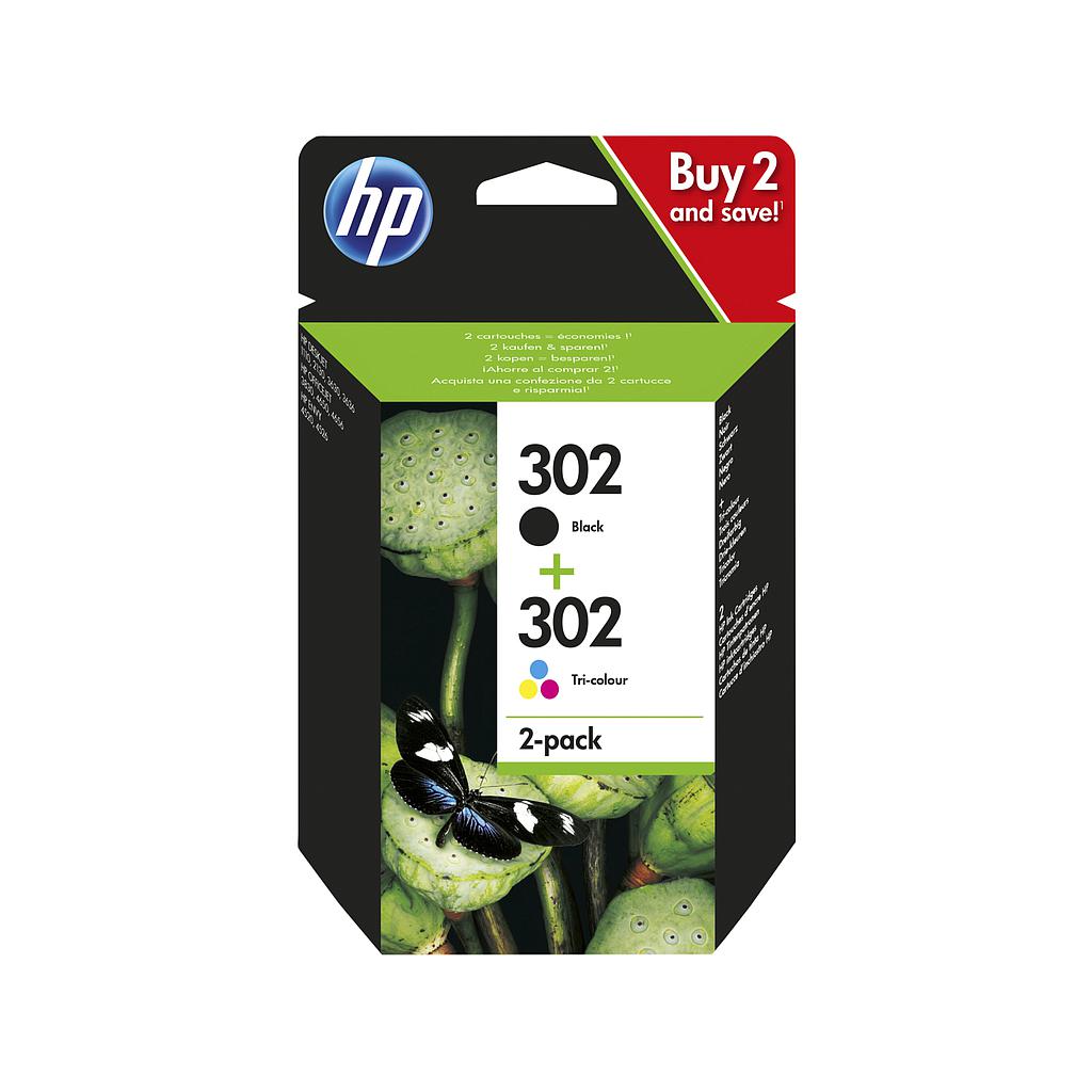 HP ( HEWLETT PACKARD ) - cartucho inyecc negro/3color 190/165p 302 ENVY 4520/OJet 3830/4650/DJet 3630 (Ref.X4D37AE)
