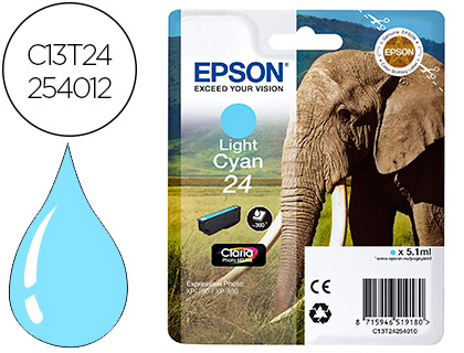 EPSON - cartucho inkjet cián claro CLARIA PHOTO 24 360P XP-55/7XX/8XX/9XX (Ref.C13T24254012)
