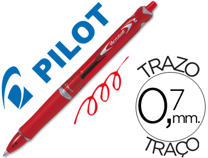 PILOT - BOLIGRAFO ACROBALL ROJO TINTA ACEITE PUNTA DE BOLA DE 1,0MM RETRACTIL (Ref.BAB-15M-R-BG / NABR)