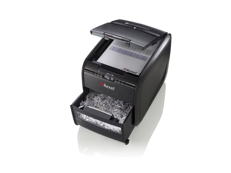REXEL - Destructora Personal AUTO+60X Capacidad 5h. 15L corte partículas 4x34 mm (Ref.2103060EU)