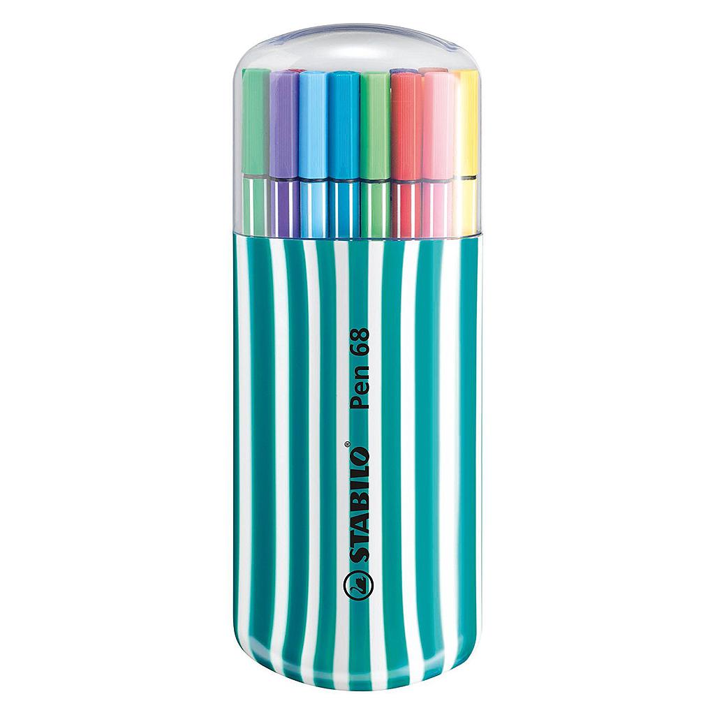 STABILO - Estuche Zebrui turquesa 20 Pen 68 (Ref.6820-02-2-5)