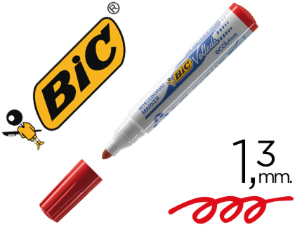 BIC - ROTULADOR VELLEDA PARA PIZARRA ROJO PUNTA REDONDA 1,3 MM (Ref.904939)