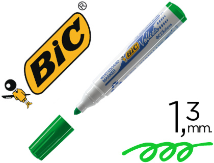 BIC - ROTULADOR VELLEDA PARA PIZARRA VERDE PUNTA REDONDA 1,3 MM (Ref.904940)