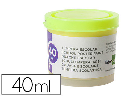 LIDERPAPEL - TEMPERA ESCOLAR 40 ML AMARILLO LIMON (Ref.TP57)