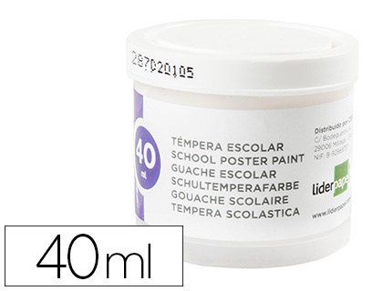 LIDERPAPEL - TEMPERA ESCOLAR 40 ML BLANCO (Ref.TP61)