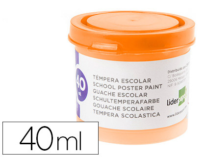 LIDERPAPEL - TEMPERA ESCOLAR 40 ML NARANJA (Ref.TP64)